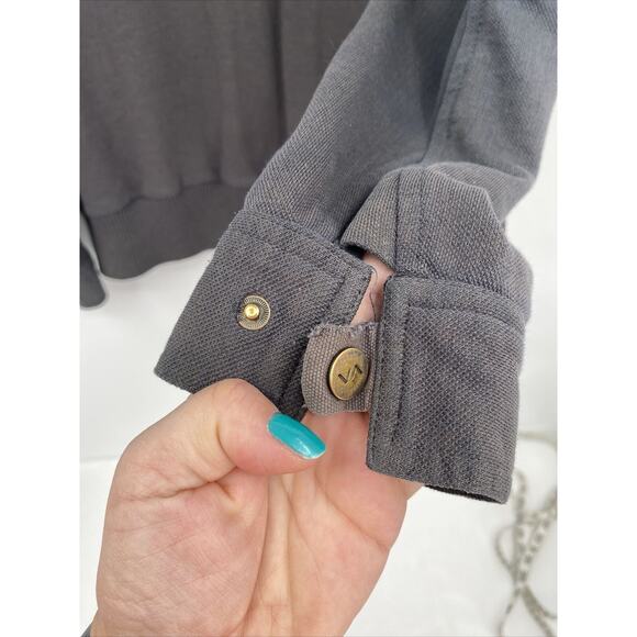 RVCA Mens Long Sleeve with Front Pockets Full Zip Hoodie Jacket Gray Size S - Picture 9 of 10